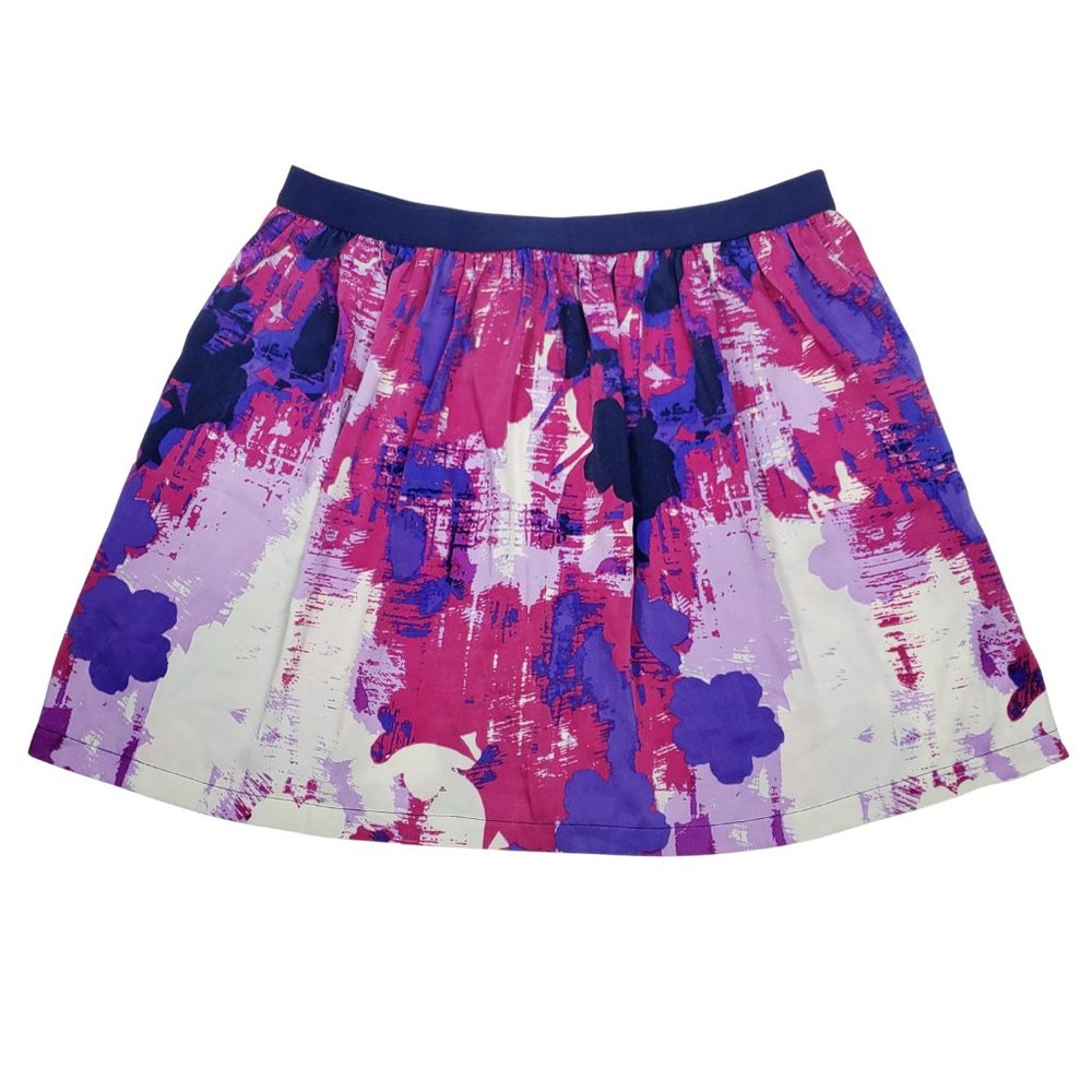 Joe Fresh NWT Abstract Print Mini Skirt Purple Pink White Party Women's Medium